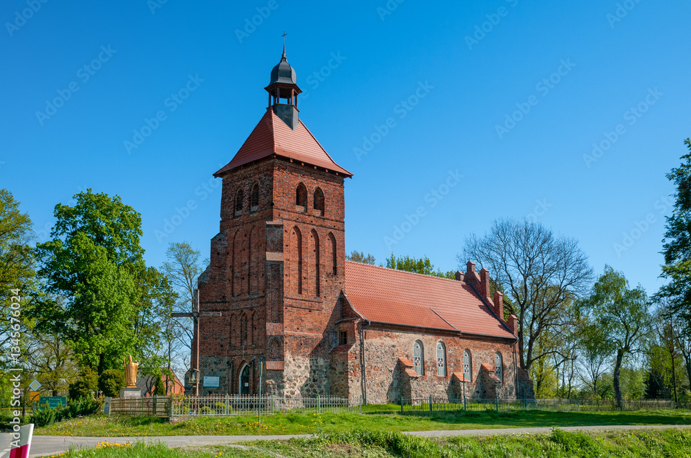 Gothic church of Christ the King in Trumieje, Pomeranian Voivodeship, Poland