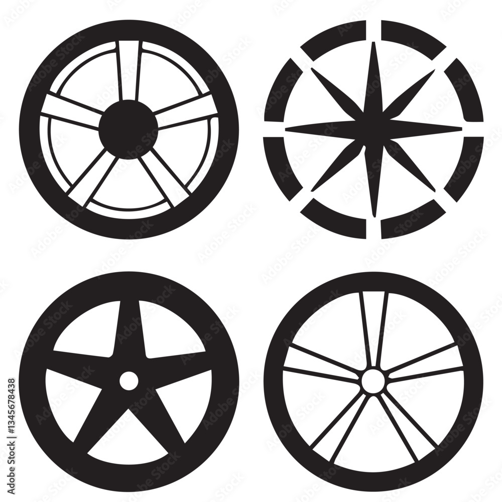 Collection of Black and White Car Wheel Designs Collection of Black and White Car Wheel Designs