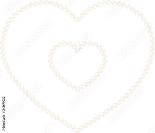 Coquette heart shaped pearl bead chain