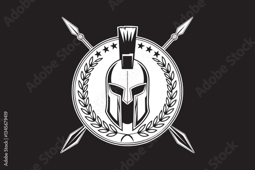 Spartan Emblem Symbol of Strength and Honor Silhouette Vector