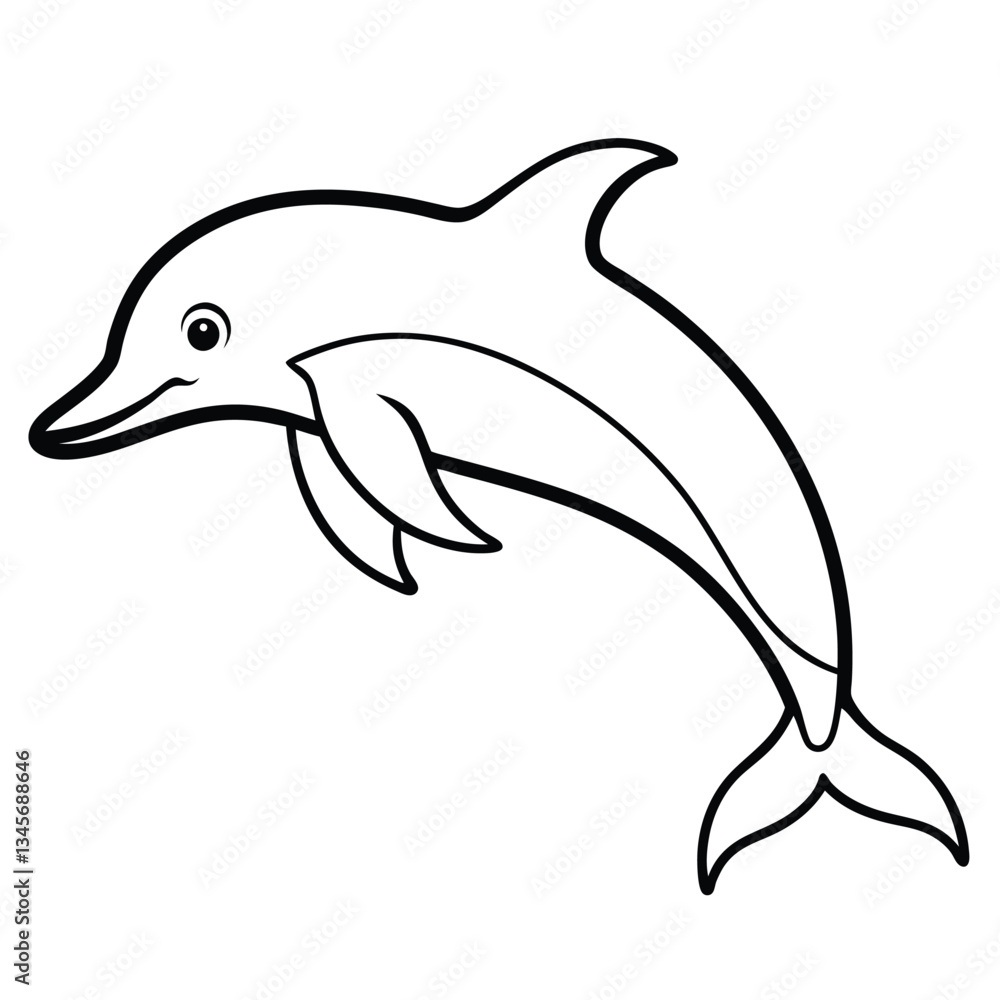 Dolphin black and white silhouette Vector Design. Dolphin black and white silhouette Vector Design.