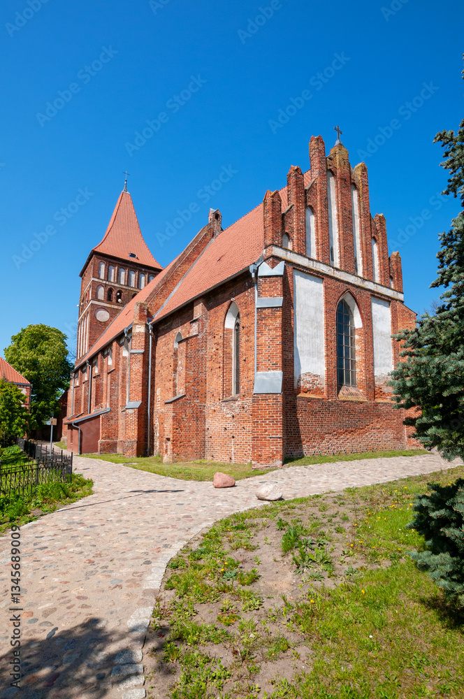 The Gothic church of St. John the Apostle in Zalewo, Warmian-Masurian Voivodeship, Poland