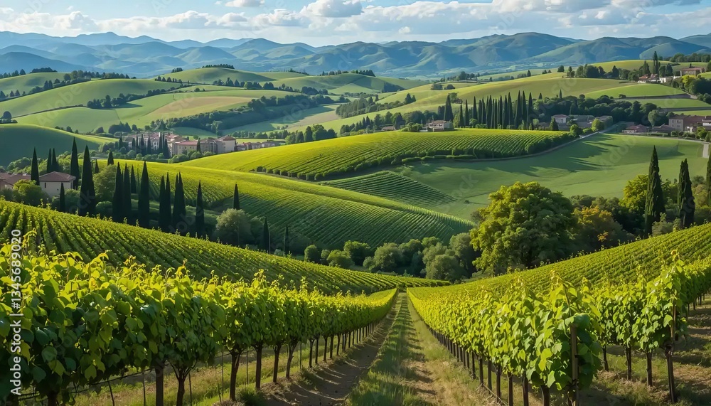 Naklejka premium Italian Countryside Tuscany Vineyards