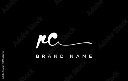 RC letter beauty handwriting vector logo.