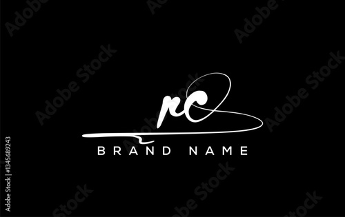 RC letter beauty handwriting vector logo.