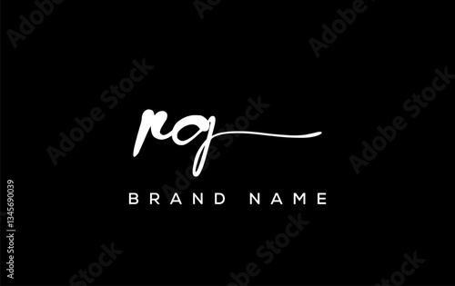 RG letter beauty handwriting vector logo.