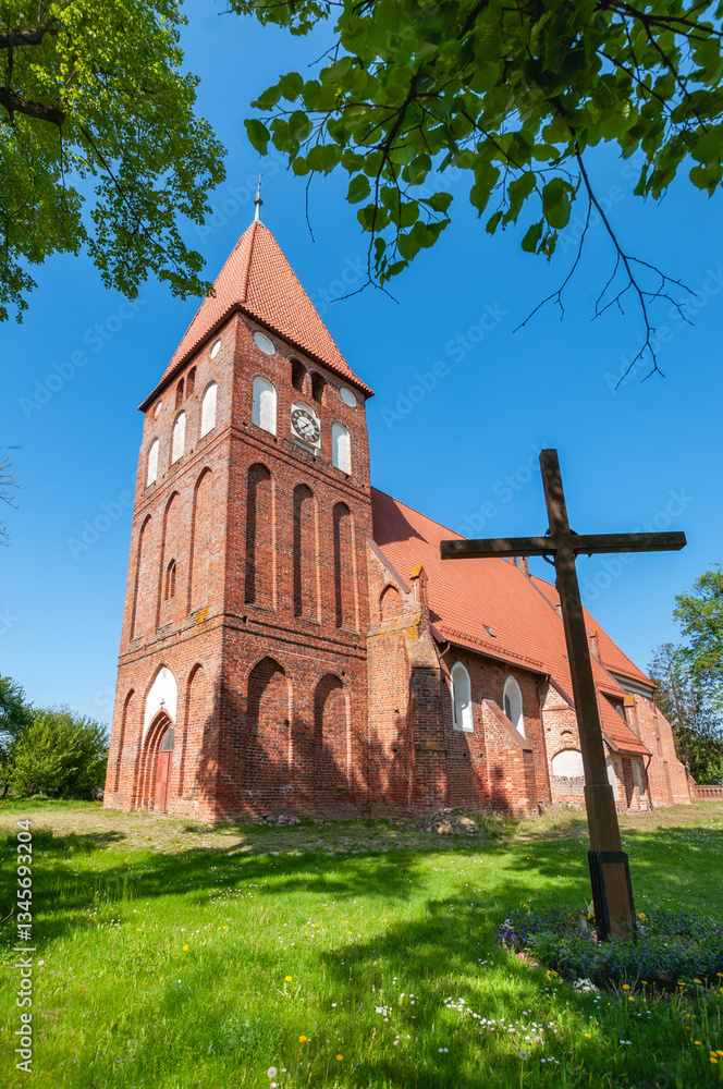 Gothic church of St. Peter and Paul in Marianka, Warmian-Masurian Voivodeship, Poland
