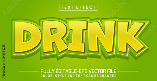 Drink font Text effect editable