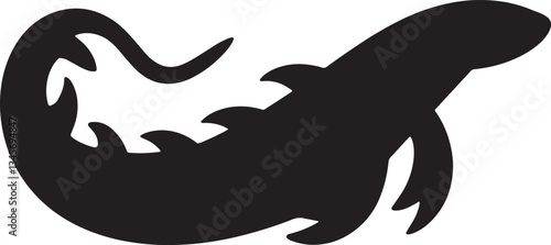 Loch Ness Monster vector silhoutte illustration 