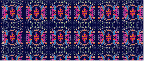 girl doing yoga and gardening ,block printing saree pattern, unqork vector, illustration