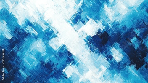 An abstract technology backdrop featuring blue and white cross waves, creating a modern and visually striking effect.