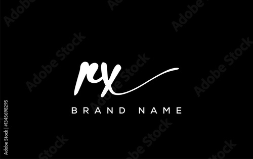 RX letter beauty handwriting vector logo.
