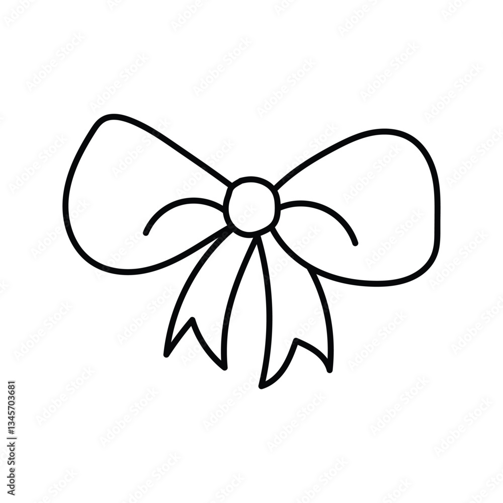 Bow and ribbons. Bow for gift wrapping for birthday, wedding, New Year. Vector illustration isolated on white background Bow and ribbons. Bow for gift wrapping for birthday, wedding, New Year. Vector illustration isolated on white background