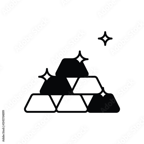 Gold Ingots icon isolated on a white background. Vector illustration.