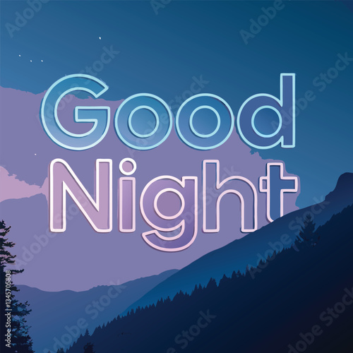 good night. night good. text effect