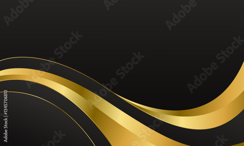Elegant Black and Gold Abstract Wave Background. Modern luxury design. Suitable for Invitations, awards, templates, banners, covers, posters, presentations, websites, and pages