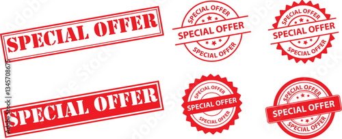 special offer red  rubber stamp  label isolated on transparent background
