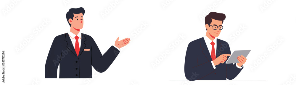 Diverse Professional Businessmen Vector Illustration Pack with Inclusive Characters on a Plain White Background Diverse Professional Businessmen Vector Illustration Pack with Inclusive Characters on a Plain White Background