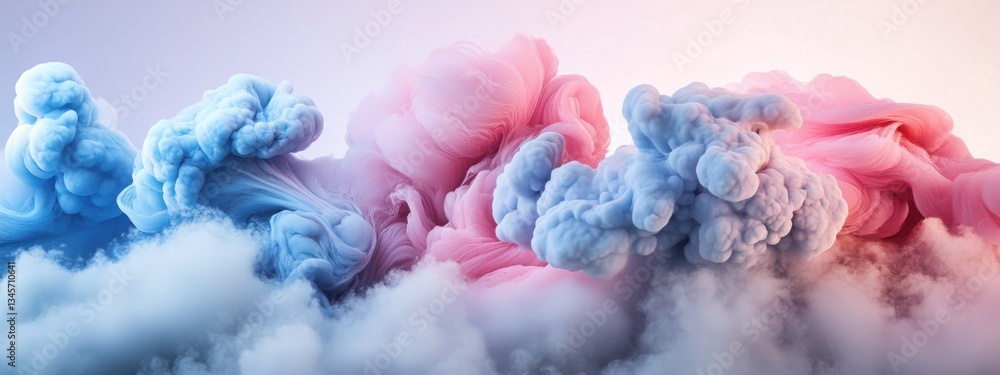 Fototapeta premium Mysterious storm clouds resemble blueberries in a pastel sky. Generative AI
