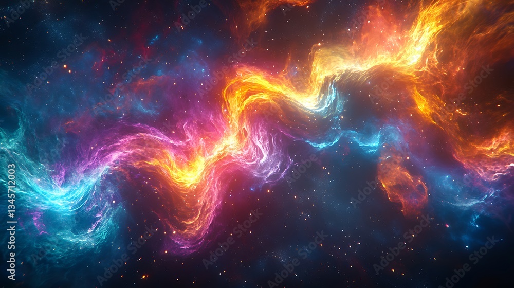 Naklejka premium A breathtaking digital artwork of human DNA strands transforming into a vibrant spectrum of colors, symbolizing unity and shared humanity, glowing energy surrounding the helix,