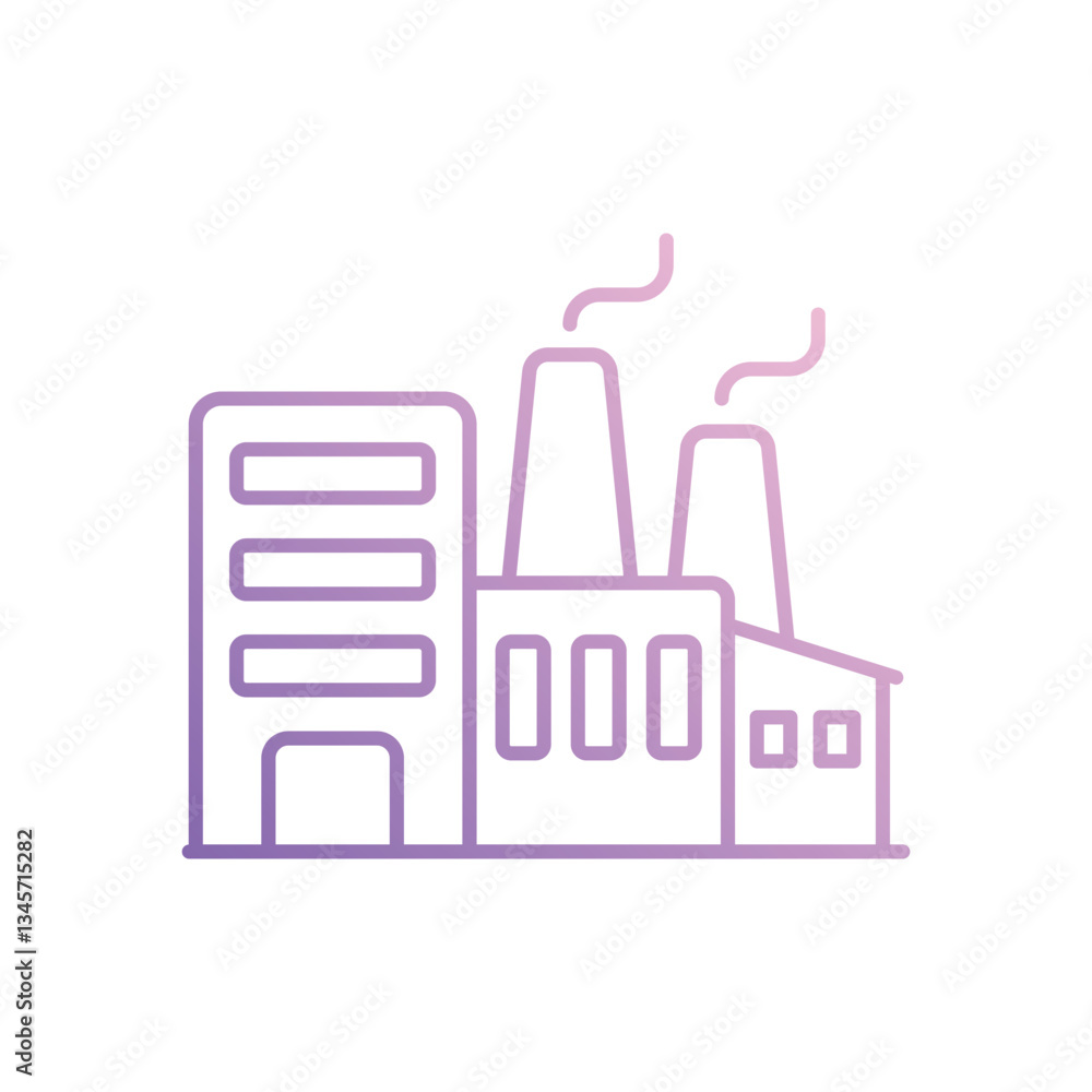 Factory icon isolated on a white background. Vector illustration. Factory icon isolated on a white background. Vector illustration.