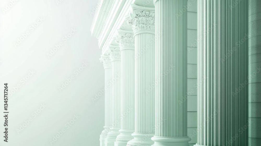 Obraz premium Ancient Columns Facade Exterior Daylight