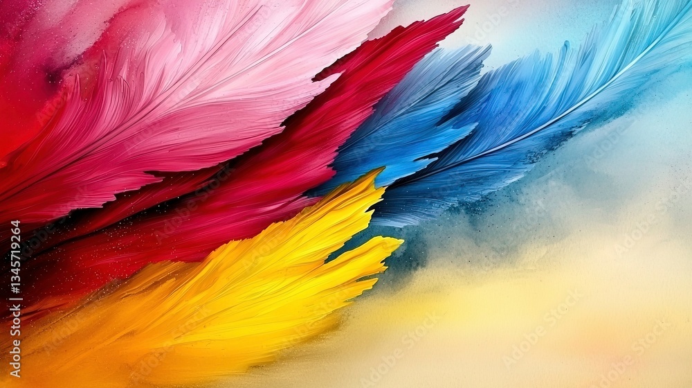 Obraz premium Vibrant feather abstract