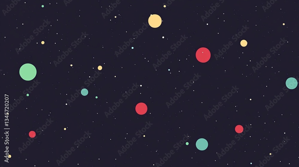Abstract colorful dot shape pattern on dark purple background, featuring a minimalistic symmetrical vector design with high contrast and bright colors, perfect for web banners modern digital graphics. Abstract colorful dot shape pattern on dark purple background, featuring a minimalistic symmetrical vector design with high contrast and bright colors, perfect for web banners modern digital graphics.