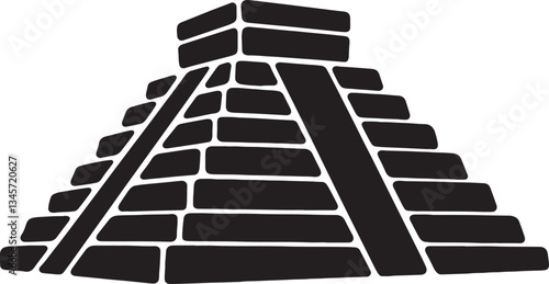 Mayan Pyramid architecture silhouette pyramid vector 