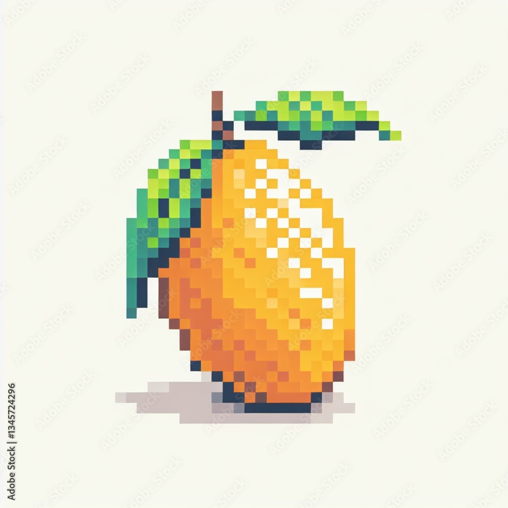 Fototapeta premium Fruits Pixel 8 bit - Manggo
