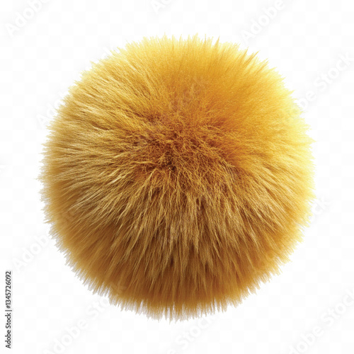 abstract 3d rendering soft fluffy fur ball in different colour style isolated on white background 
