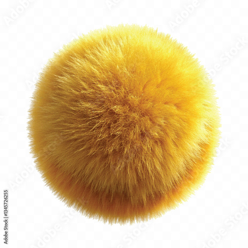 abstract 3d rendering soft fluffy fur ball in different colour style isolated on white background 