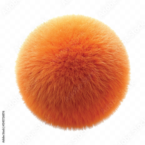 abstract 3d rendering soft fluffy fur ball in different colour style isolated on white background 