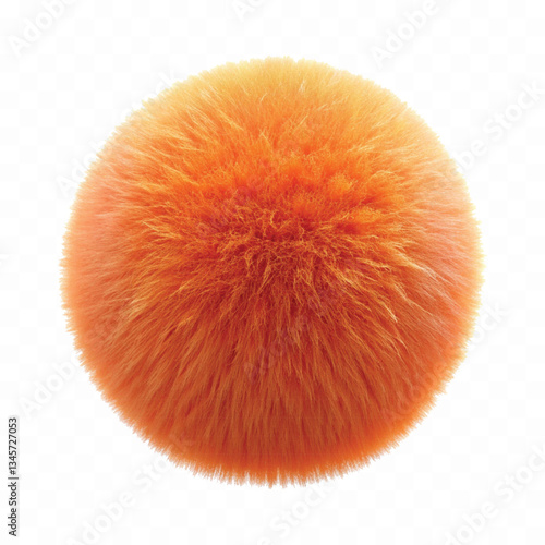 abstract 3d rendering soft fluffy fur ball in different colour style isolated on white background 