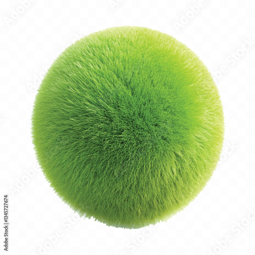abstract 3d rendering soft fluffy fur ball in different colour style isolated on white background 