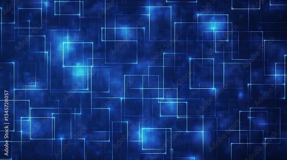 A blue abstract seamless network background with dots and squares, generated by A blue abstract seamless network background with dots and squares, generated by