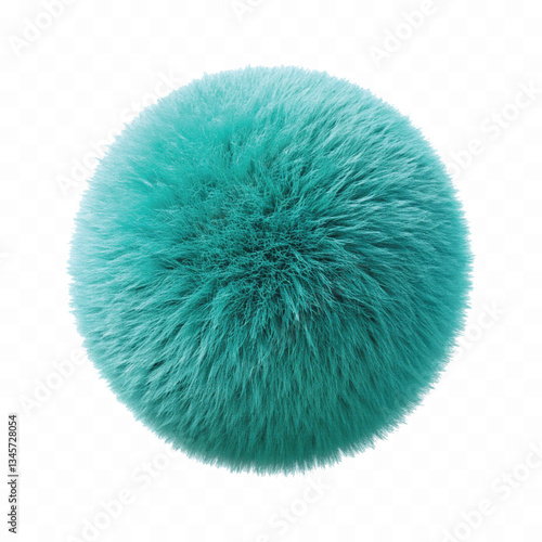 abstract 3d rendering soft fluffy fur ball in different colour style isolated on white background 