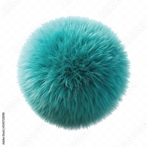 abstract 3d rendering soft fluffy fur ball in different colour style isolated on white background 
