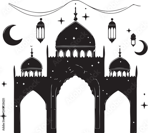 Islamic Ramadan Mosque Vector Bundle