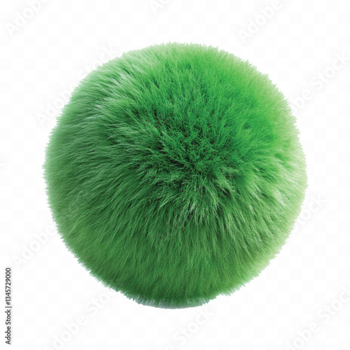abstract 3d rendering soft fluffy fur ball in different colour style isolated on white background 