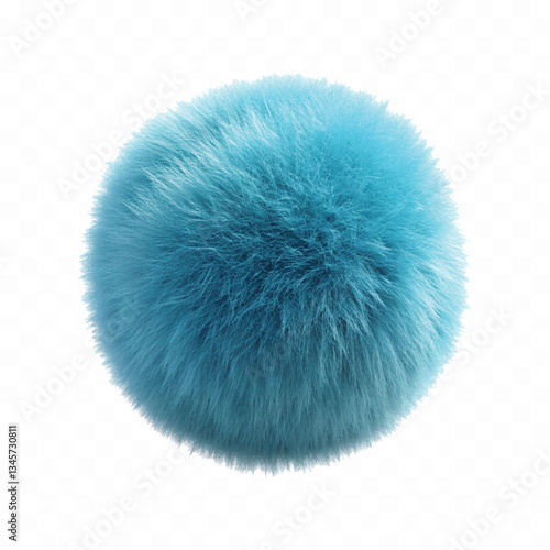 abstract 3d rendering soft fluffy fur ball in different colour style isolated on white background 