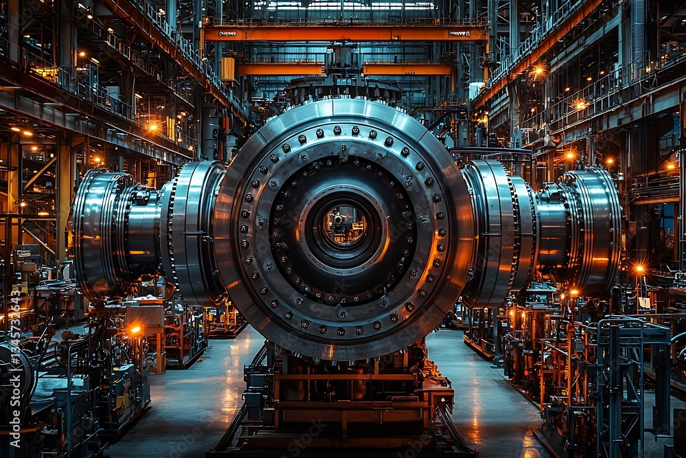 Industrial Turbine Assembly Factory. Industrial Turbine Assembly Factory.