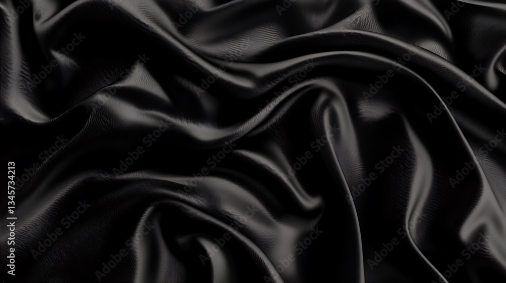 Elegant Draped Black Silk Fabric Texture Elegant Draped Black Silk Fabric Texture