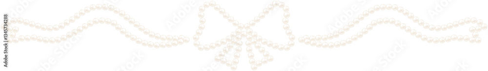 Obraz premium Aesthetic Coquette Bow Pearl Border