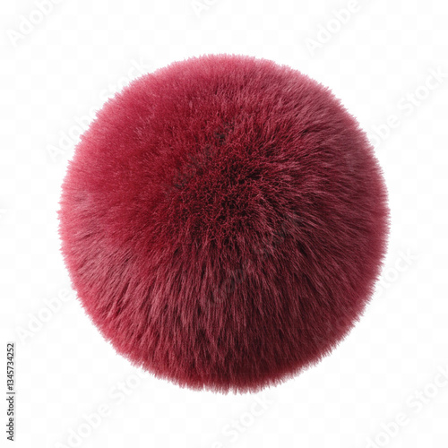 abstract 3d rendering soft fluffy fur ball in different colour style isolated on white background 