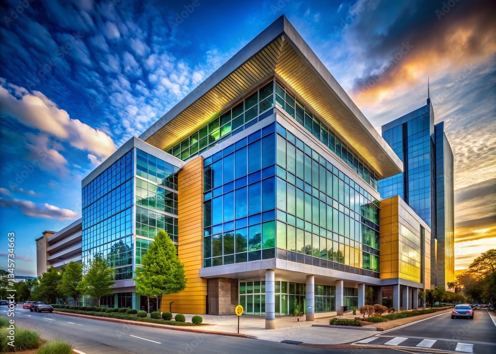 Raleigh NC Skyline Architectural Photography: Modern Building Design