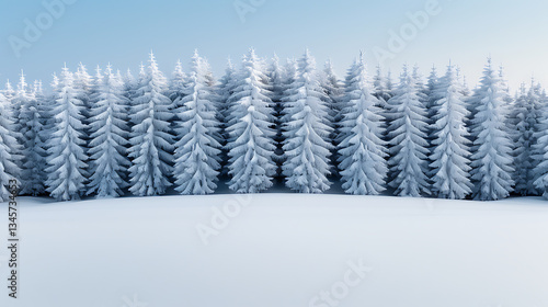 Winter Wonderland Snowy Forest Panorama
