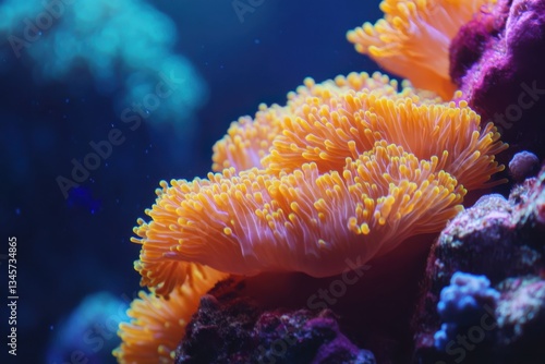 Vibrant coral blooms under soft ocean light in a diverse underwater ecosystem