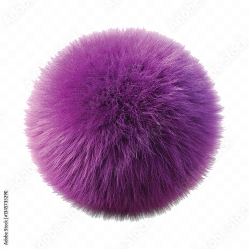 abstract 3d rendering soft fluffy fur ball in different colour style isolated on white background 