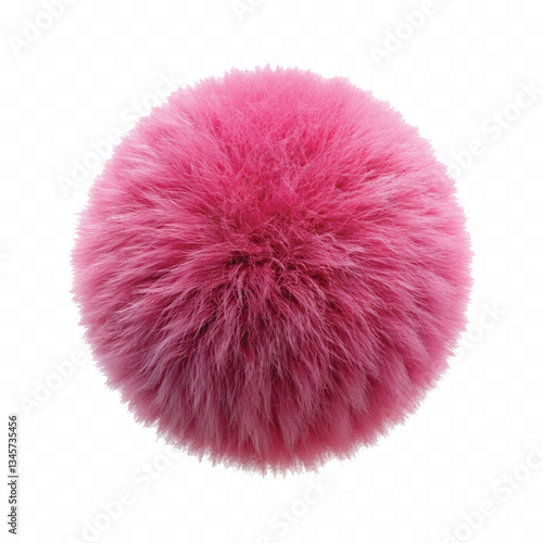 abstract 3d rendering soft fluffy fur ball in different colour style isolated on white background 
